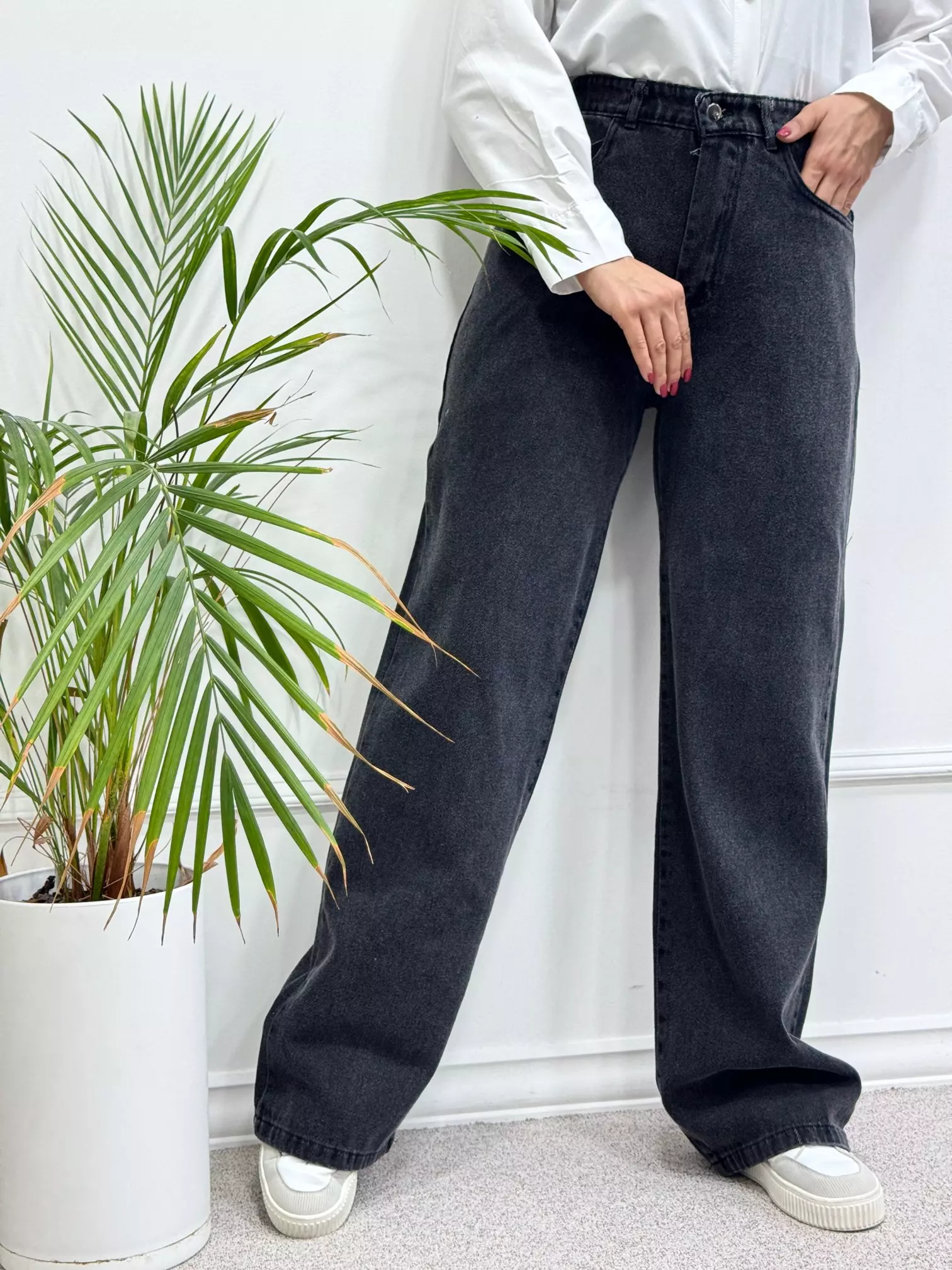 شلوار جین نیم بگ دنیز